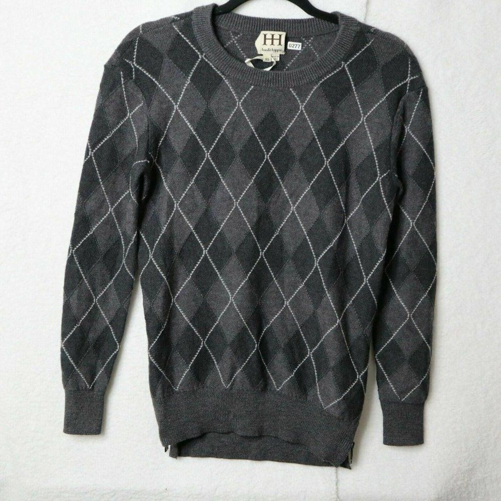 Haute Hippie Merino Wool Cropped Sweater XS with zippers on each side